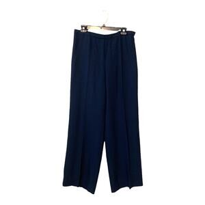 Ellen Tracy blue wide leg woven pleated pants size 10